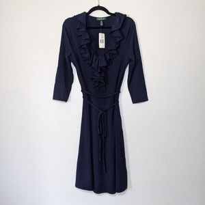 🆕Navy Blue Ruffled Womens Dress